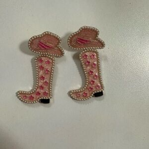 Pink Cowboy Boot Earrings